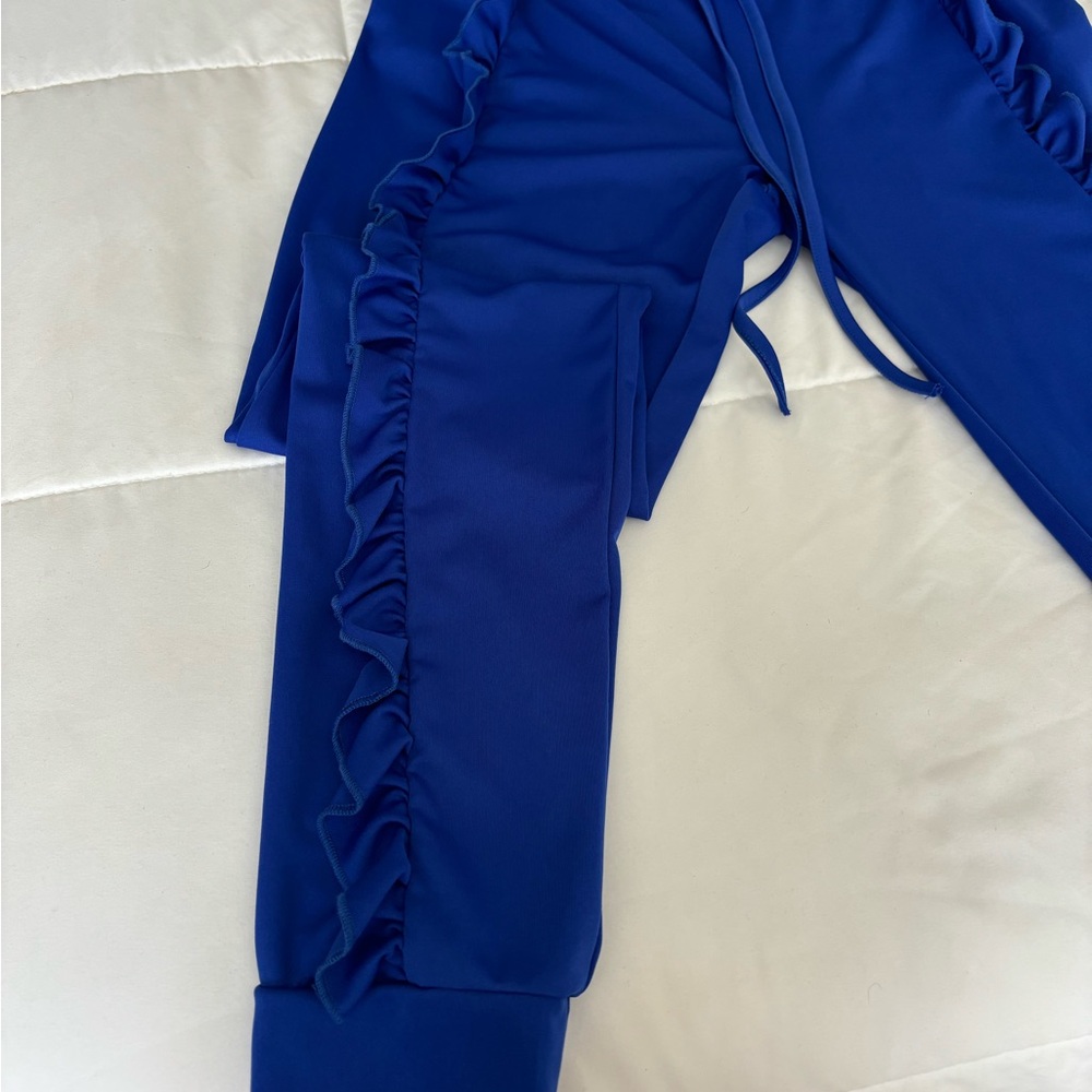 Blue Ruffle Jogger Set - Picture 2 of 3